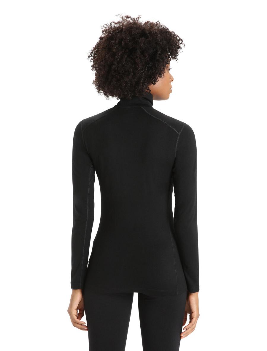 Base Layers Icebreaker Merino 200 Oasis Long Sleeve Half Zip Thermal Top Femme Noir | FR 1904EBCX